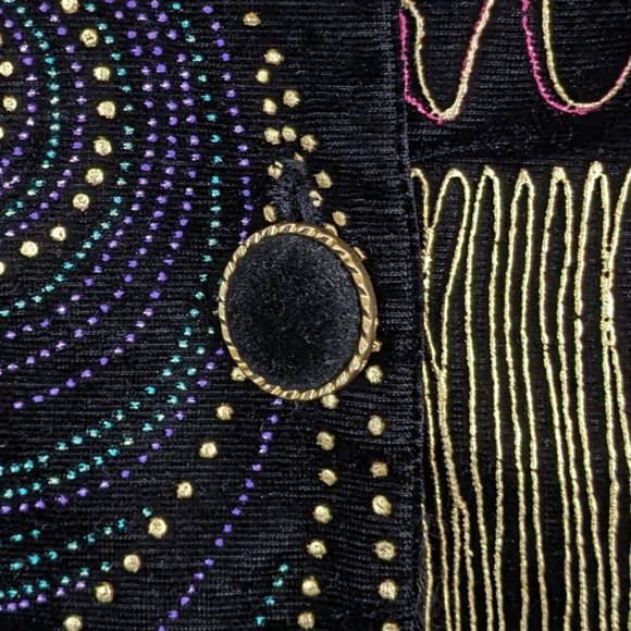 Ms Choice California Black Crushed Velvet Geometric Jacket Dress - 14 - Picture 9 of 16